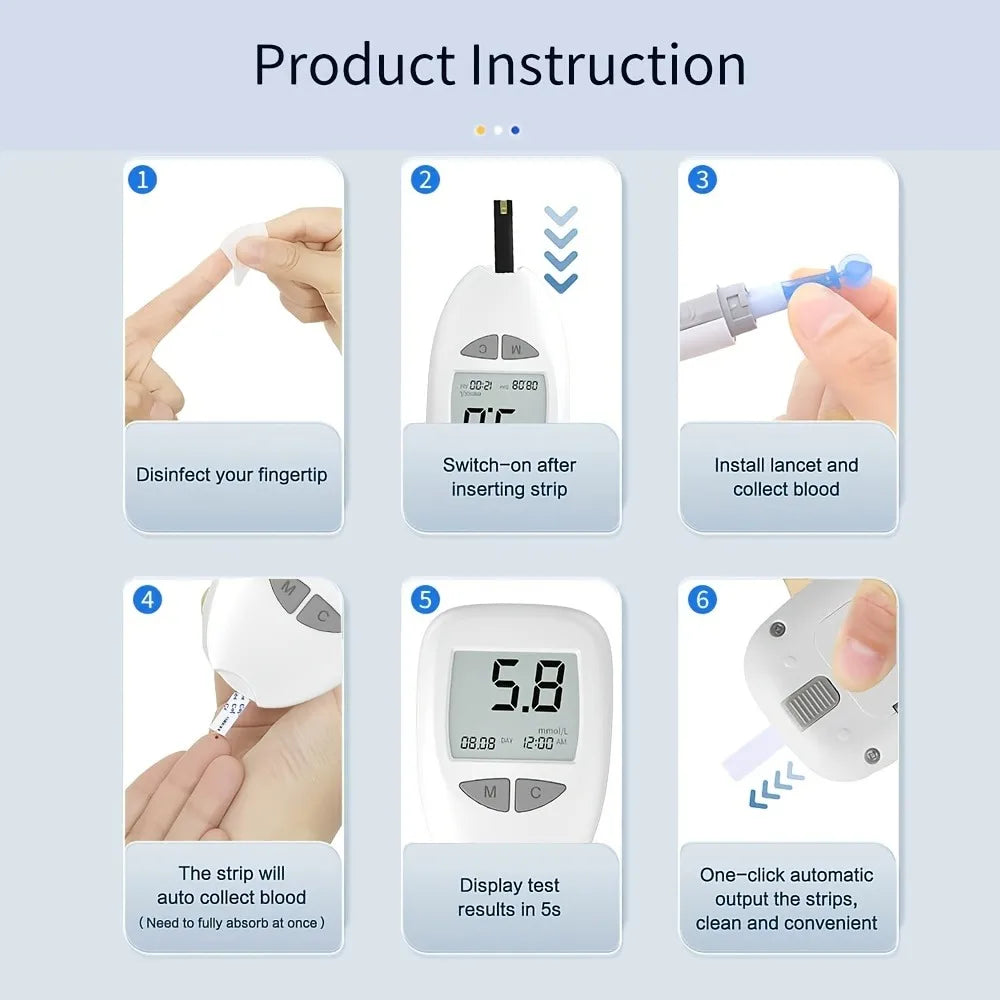 VivaChek Ino Glucometer Kit with Test Strips & Lancets Blood Glucose Monitor Qst