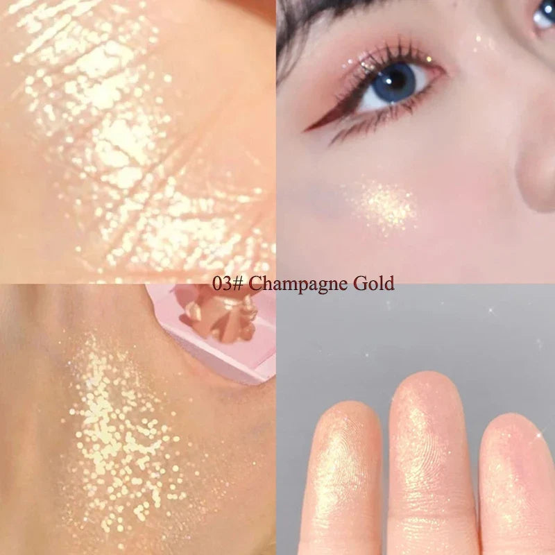 Glitter Highlighter Makeup Palette – Face, Body & Cheek Shimmer Highlighter Palette Qme 03