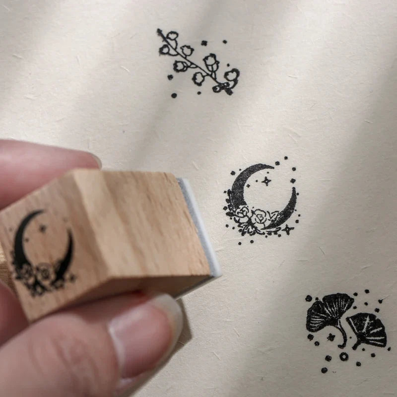 Forest Floral Wooden Stamp Box Set 16pc – Journals & Cards Wooden Stamp Set Qme
