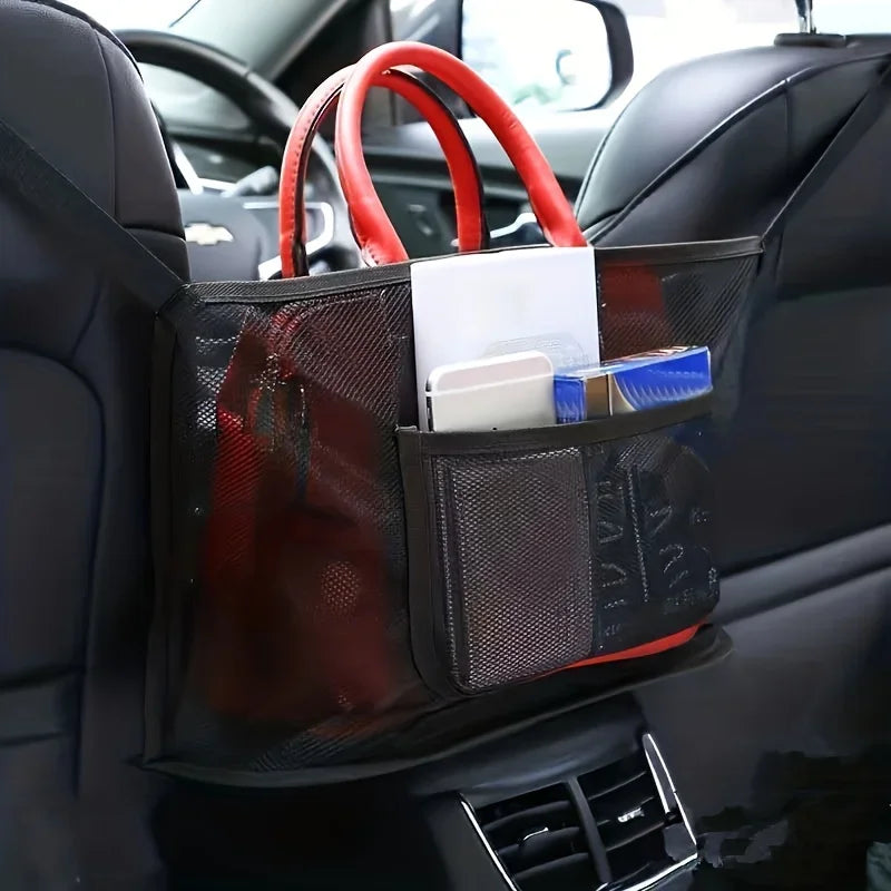 Large Capacity Car Seat Net Pocket Organizer | Qme Car Seat Organizer Qme