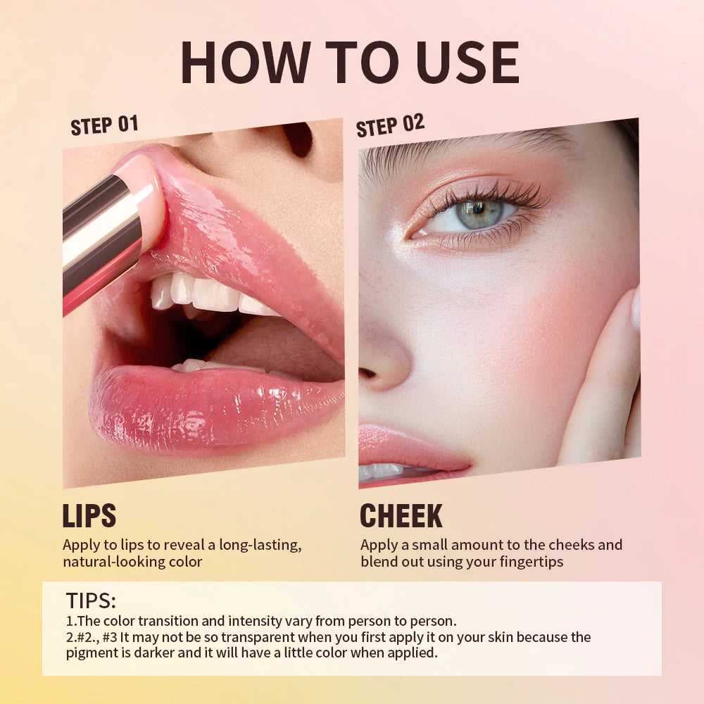 Lakerain pH Color-Changing Lipstick – Lip & Cheek, 4 Colors Color-Changing Lipstick Qst