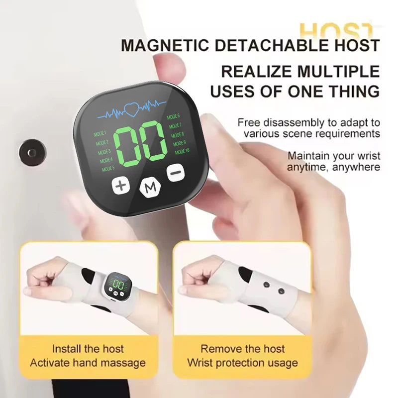 EMS Cordless Wrist Massager – 10 Modes, 29 Levels, Rechargeable Wrist Massager Qst