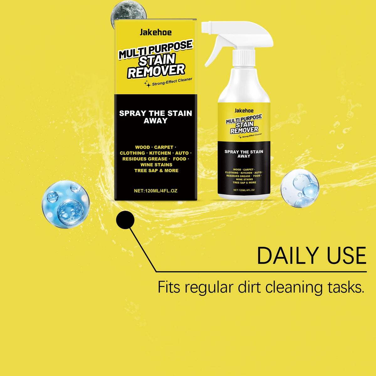 JAKEHOE 120ml Multipurpose Stain Remover Degreaser Spray Multipurpose Cleaner Spray Qst