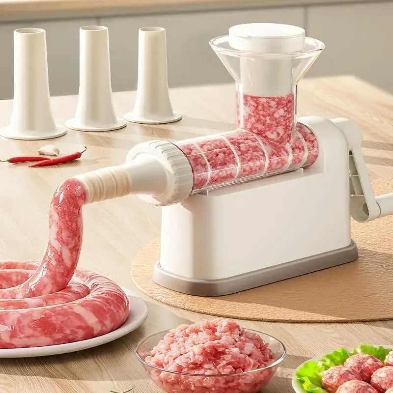 Manual Sausage Stuffer & Meat Grinder Filling Maker + Tubes Sausage Stuffer Qme