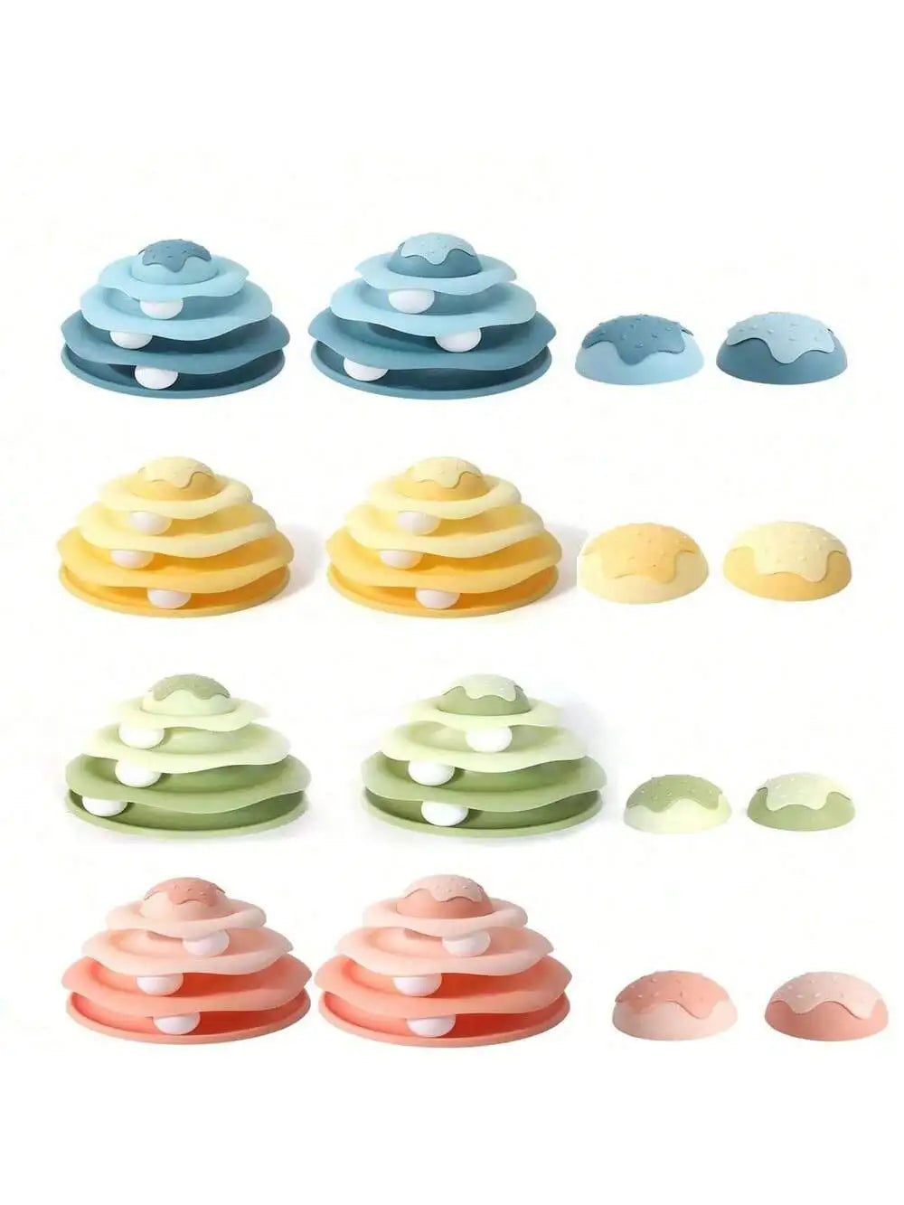 Cat Track Toy 3-Level Ice Cream Turntable Tower | Interactive Interactive Cat Toy Qme