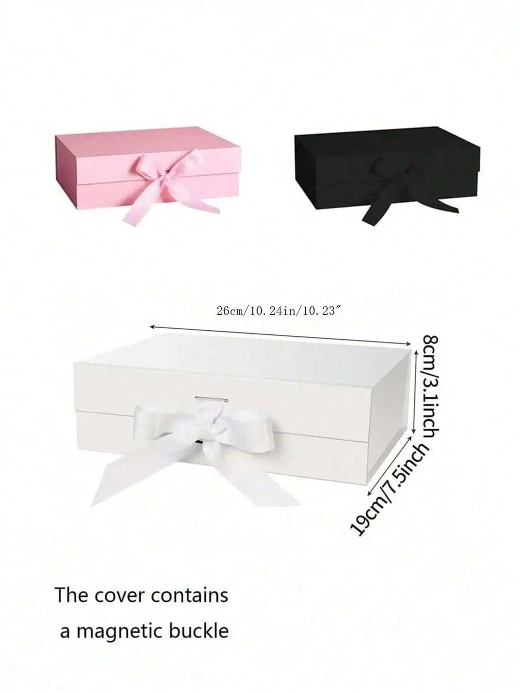Foldable Magnetic Closure Ribbon Gift Box – 10 Colors Magnetic Gift Box Qme