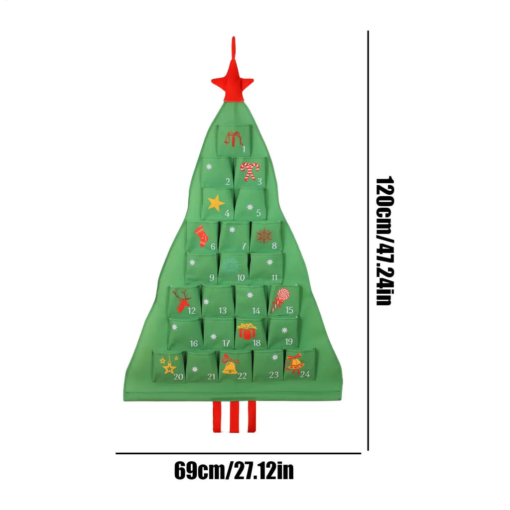 Fabric Advent Calendar Christmas Tree Organizer – 24 Pockets Advent Calendar Organizer Qme