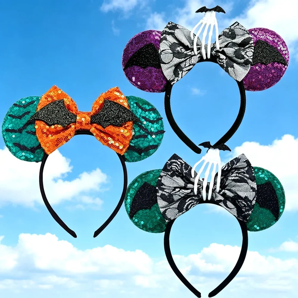 Halloween Skull Bat Ghost Skeleton Headband – Girls & Women Halloween Headband Qme