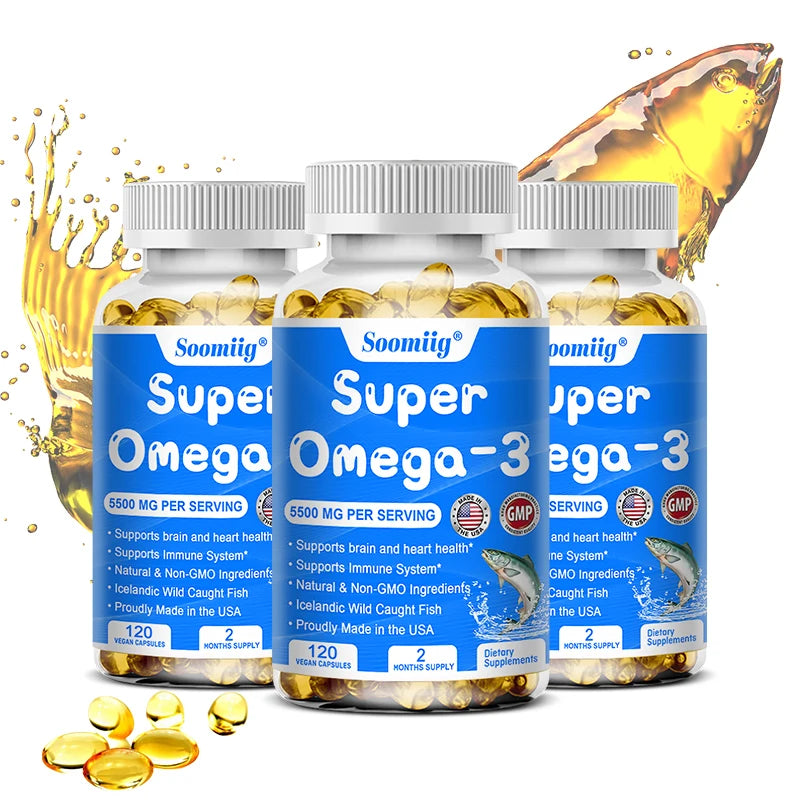 Omega 3 Fish Oil DHA EPA Triple Strength – 120 Capsules Omega-3 Supplement Qst