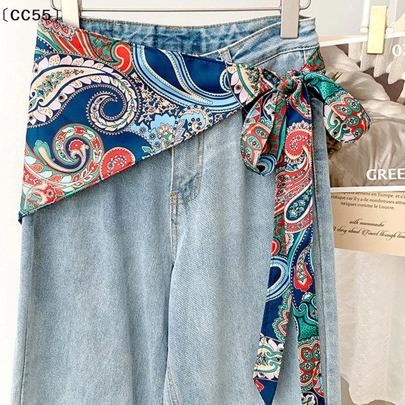 Vintage Ethnic Cashew Flower Scarf Waist Belt for Women Women's Waist Belt Qst