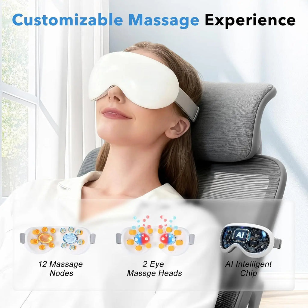 VIMYSHOW 2-in-1 Eye Massager – 12-Node Vibration & Cooling Eye Massager Device Qst