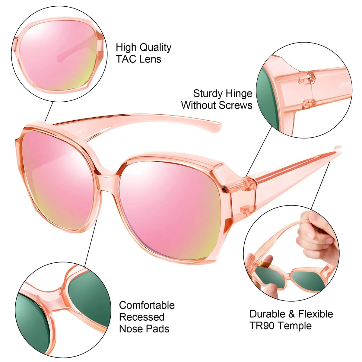 VOPHA Polarized Fit Over Sunglasses Oversized UV400 Women Fit Over Sunglasses Qst