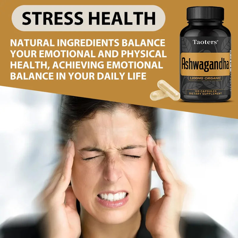 Organic Ashwagandha Capsules – Focus, Energy & Mood Support Herbal Supplement Qst