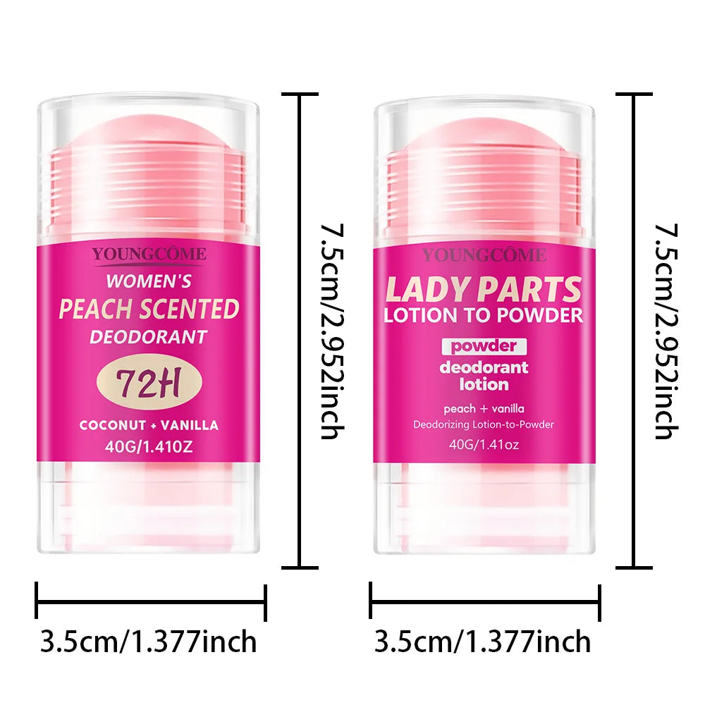 YOUNGCOME Peach Scented Antiperspirant Deodorant Stick Women Antiperspirant Deodorant Qst 2PCS