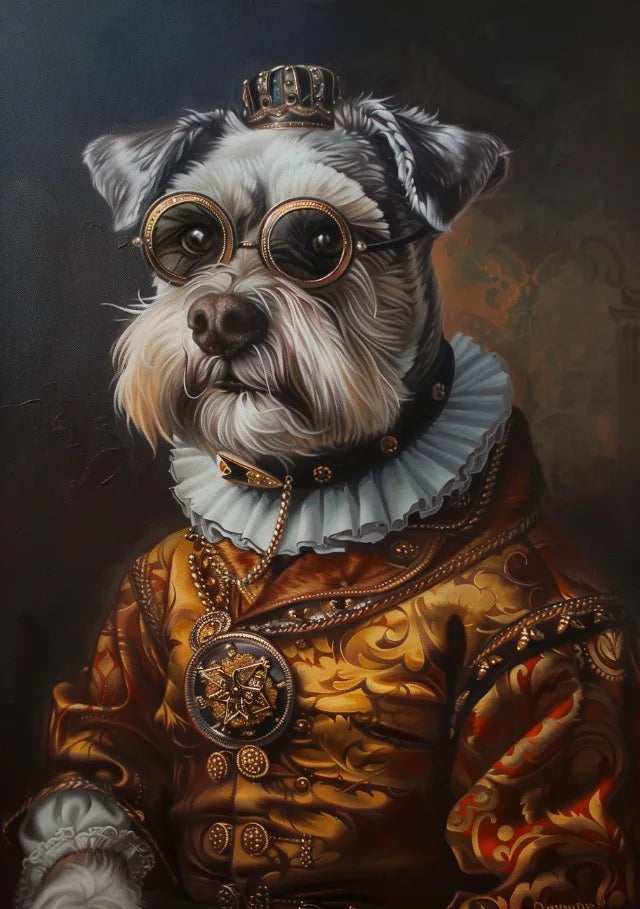 Vintage Royal Animal Pet Portrait Canvas Wall Art Print Canvas Wall Art Qst 12 50x70cm Unframed
