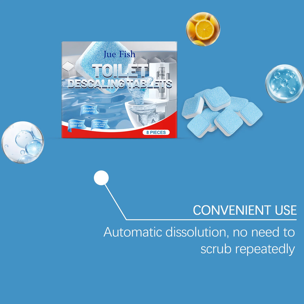 8-Pack Toilet Descaling Tablets – Remove Stains & Freshen Bowl Toilet Cleaning Tablets Qst