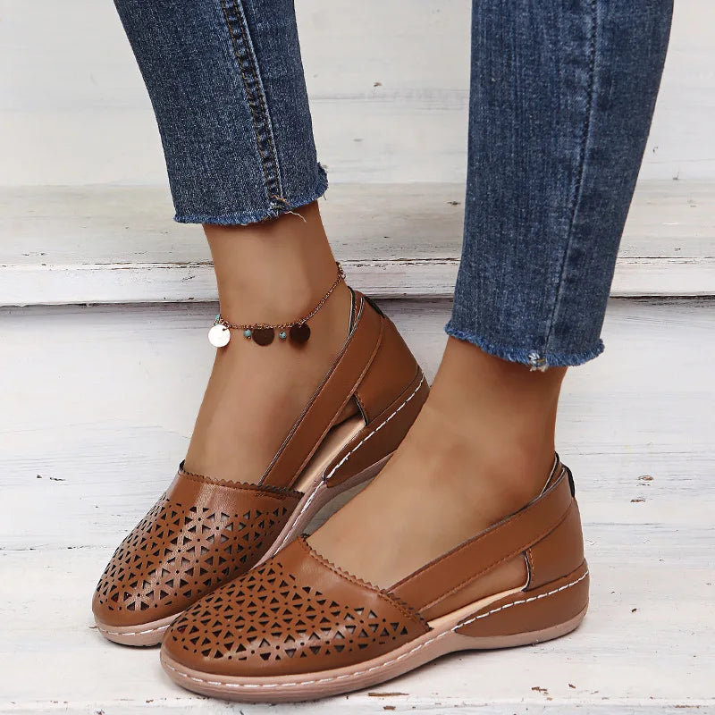 Women's Retro Button Flat Sandals – Mary Jane Plus Size Women's Flat Sandals Qst