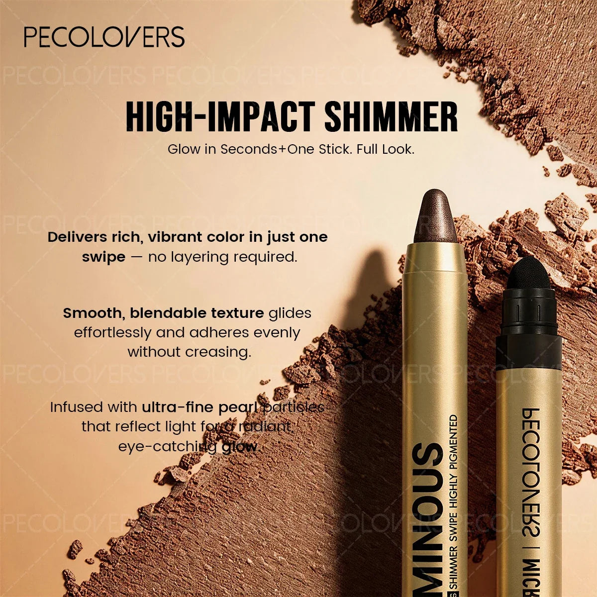 Double-Head Shimmer Eyeshadow Stick – 6 Colors, Long-Lasting Eyeshadow Stick Qme