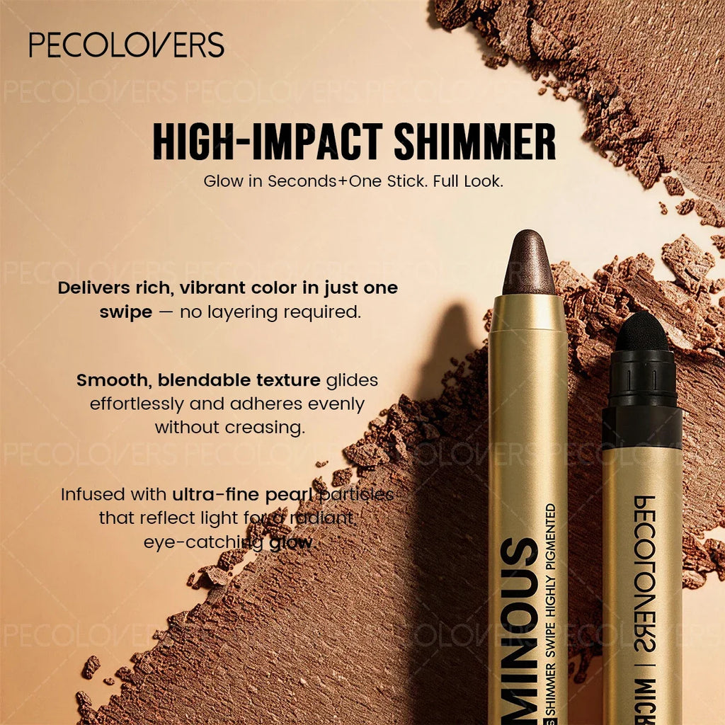 Dual-Ended Waterproof Eyeshadow Stick | Long-Lasting Metallic Eyeshadow Stick Qme