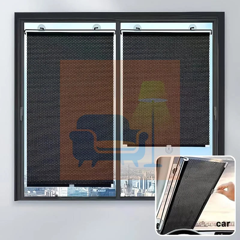 Portable Retractable Roller Shade with Suction Cups – Car & Home Car Window Shade Qme