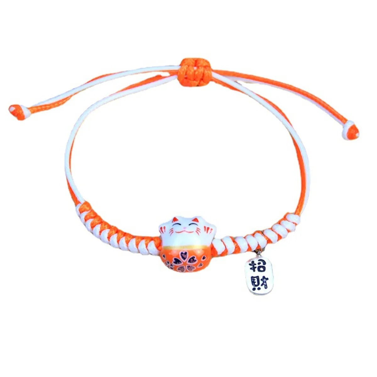 Cute Cat Ceramic Woven Charm Bracelet | Couple Jewelry Charm Bracelet Qme