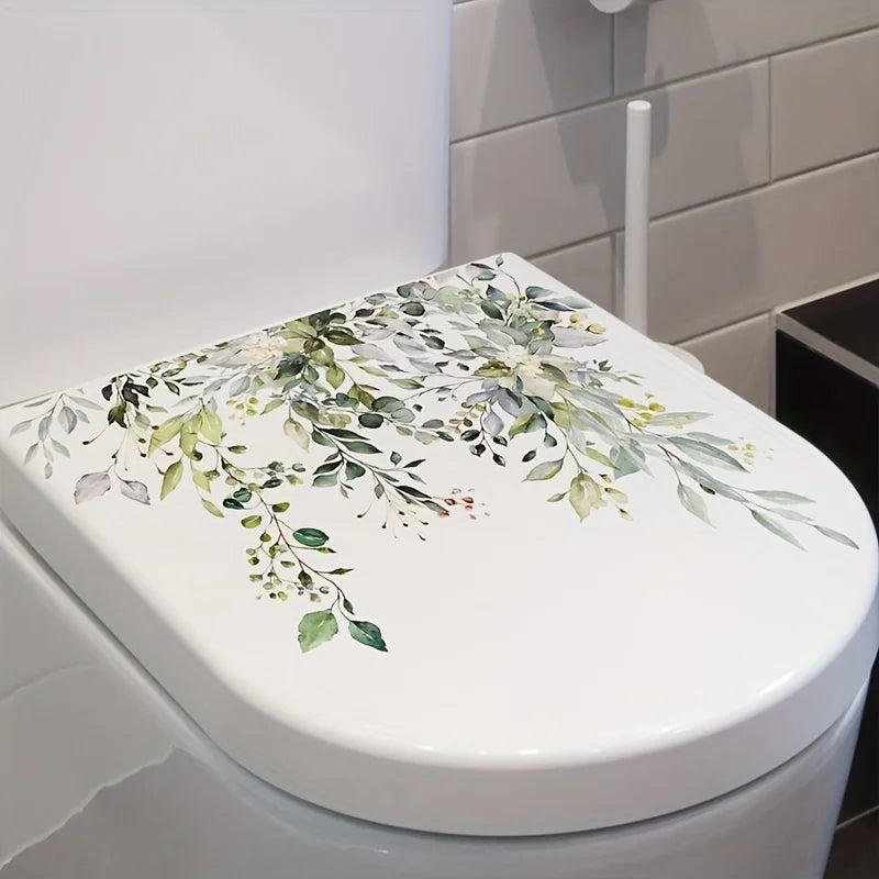 Fresh Plant Flower Leaf Wall Sticker | Bathroom Decor Wall Sticker Decal Qme