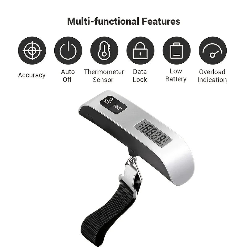 Portable Digital Luggage Scale 110lb/50kg – LCD Hanging Scale Digital Luggage Scale Qme