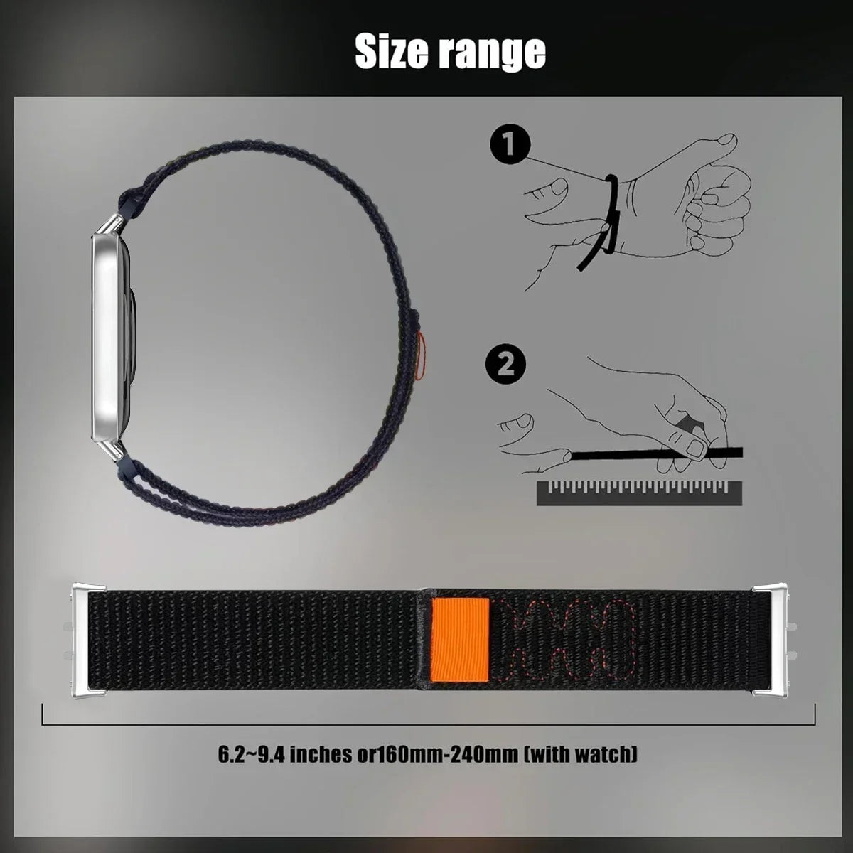 Nylon Loop Strap for Samsung Galaxy Fit 3 – 26 Colors Watch Band Strap Qme