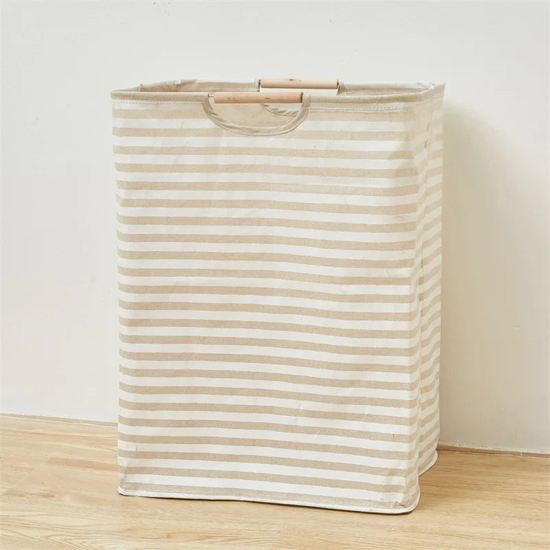 Waterproof Cotton Linen Laundry Basket – Foldable Hamper Laundry Hamper Qme D
