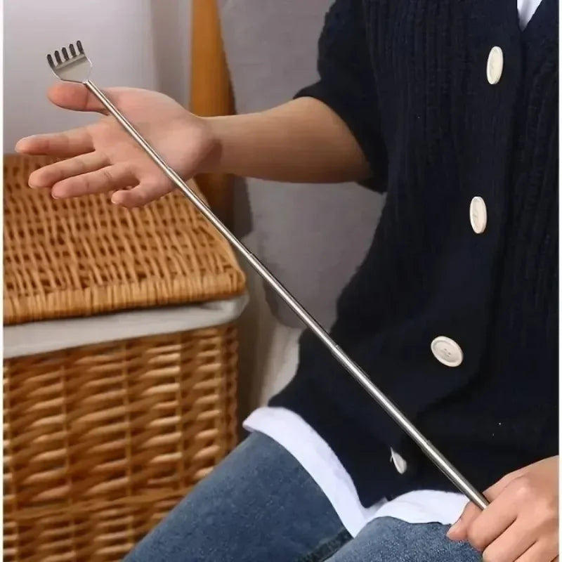 Telescopic Back Scratcher – Extendable Stainless Steel, Portable Back Scratcher Qme