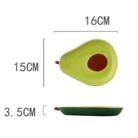 Avocado Shaped Ceramic Dish | Fruit Salad & Dessert Plate Novelty Ceramic Plate Qme A