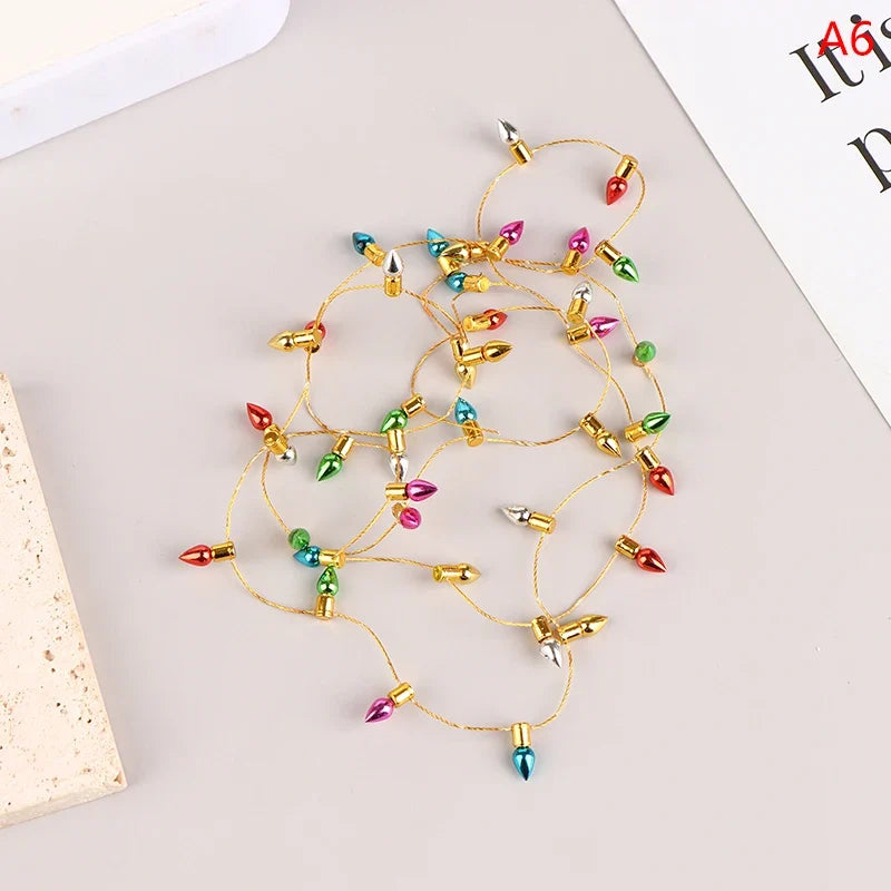 Miniature Fake String Lights Dollhouse Christmas Decor | 6 Colors Miniature Dollhouse Decor Qme A6