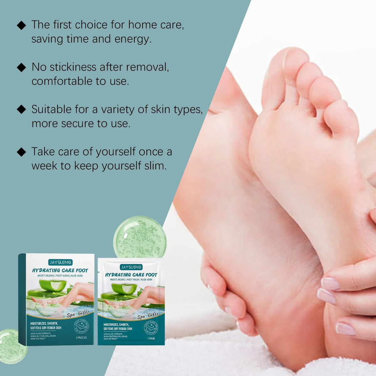 Aloe Vera Exfoliating Foot Mask – Moisturizing & Softening Exfoliating Foot Mask Qme