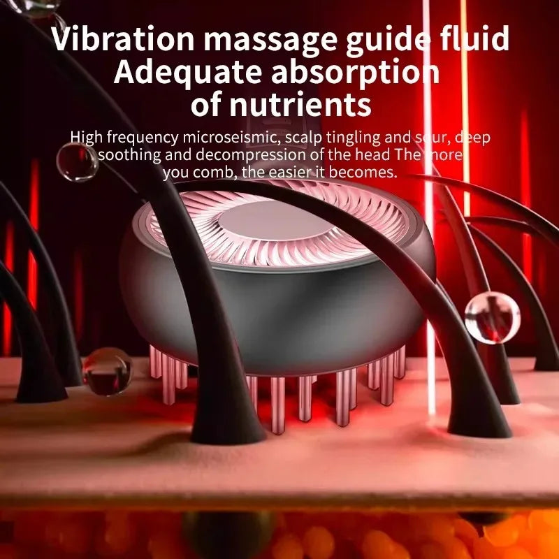 Electric Scalp Massager Comb – Red Light & Oil Applicator Electric Scalp Massager Qst