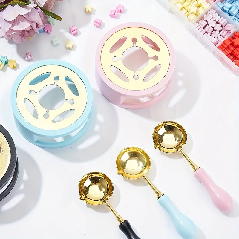 Wax Seal Stamp Kit with Warmer & Melting Spoon for Envelopes Wax Seal Stamp Kit Qme