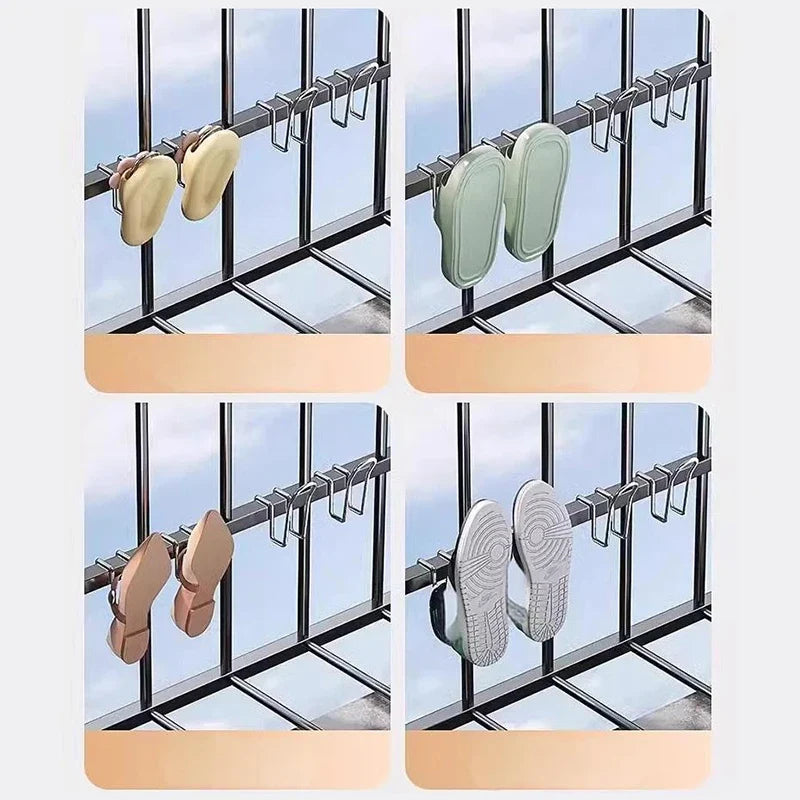 Stainless Steel Shoe Hanger Drying Rack – Closet Organizer Shoe Hanger Rack Qme