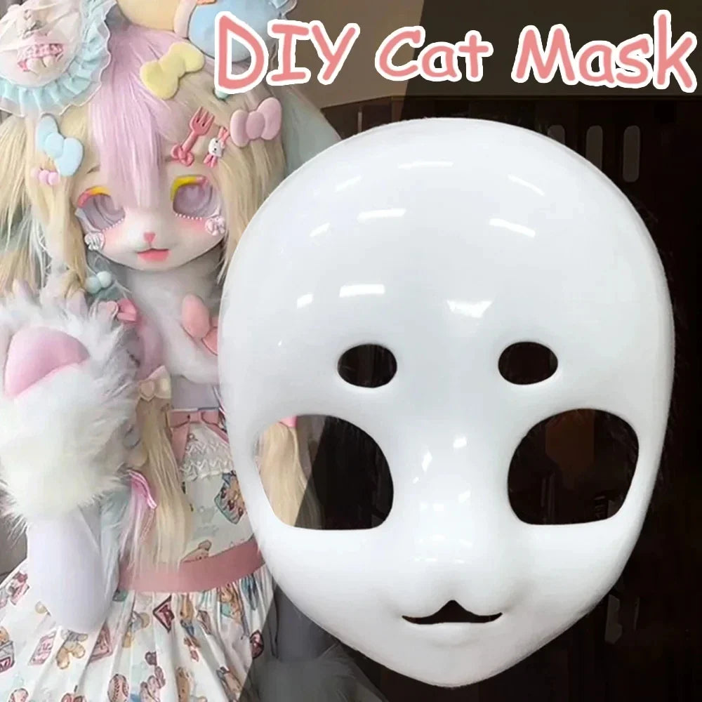 Kigurumi Cat Head Skull Base Mask – DIY Fursuit Cosplay Costume Mask Base Qme
