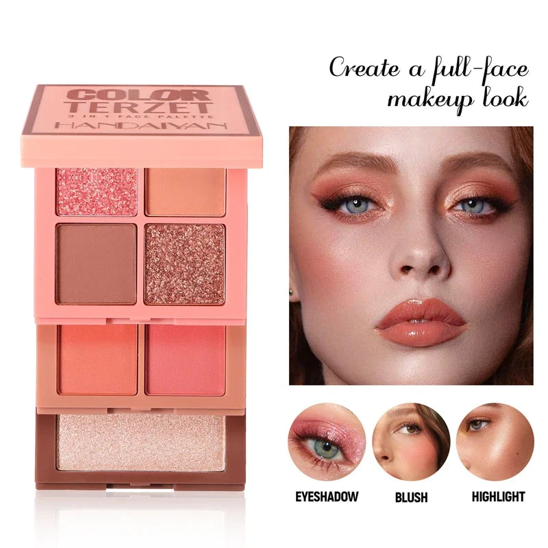 Qme Matte Highlighter & Blush Palette – Long-Lasting Highlighter Blush Palette Qme