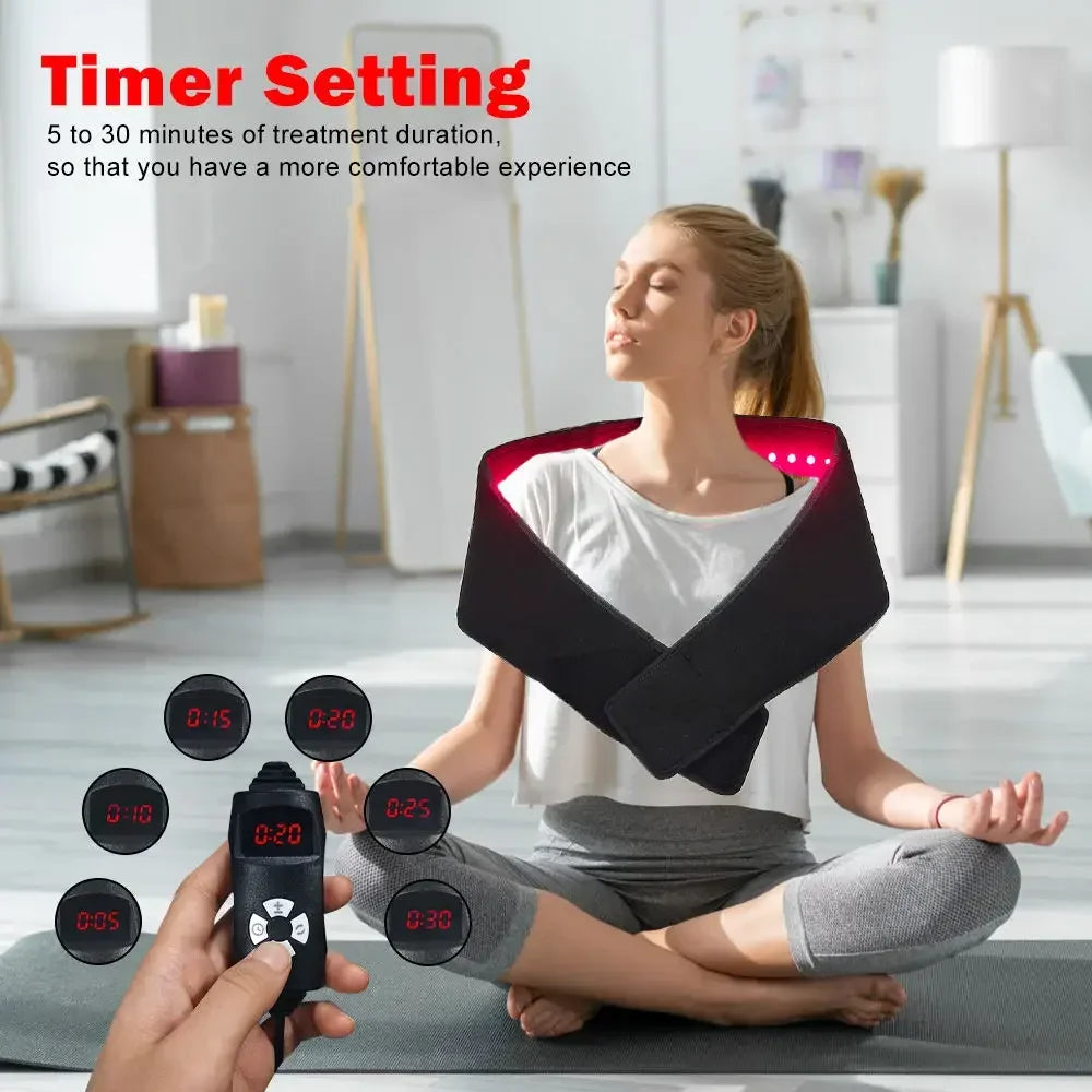 Red Light Therapy Belt 660nm 850nm – Infrared Wrap w/ Vibration Light Therapy Belt Qst