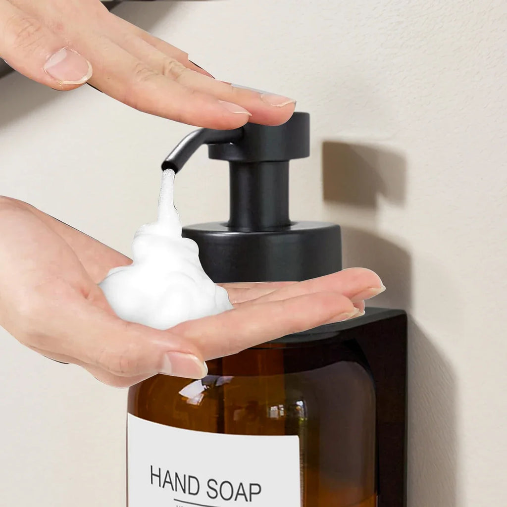 Wall Mount Foaming Soap Dispenser with Dish Bottle & Hanger Soap Dispenser Qme