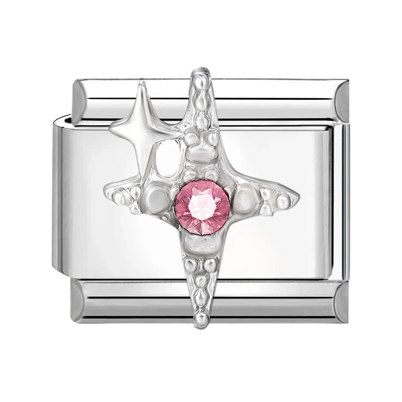 Zircon Stars Shell Butterfly Italian Charm Links – 39 Colors Italian Charm Links Qme Style 1