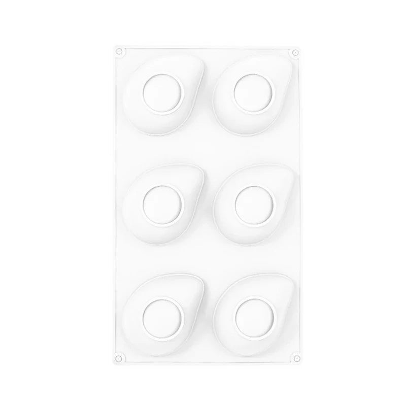 Mango Fruit Silicone Mold – 6 & 12 Cavity Mousse Cake Mold Silicone Baking Mold Qme 6 White