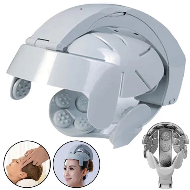 Electric Scalp Massager Helmet – 8-Level Vibration Head Massage Head Massager Helmet Qst