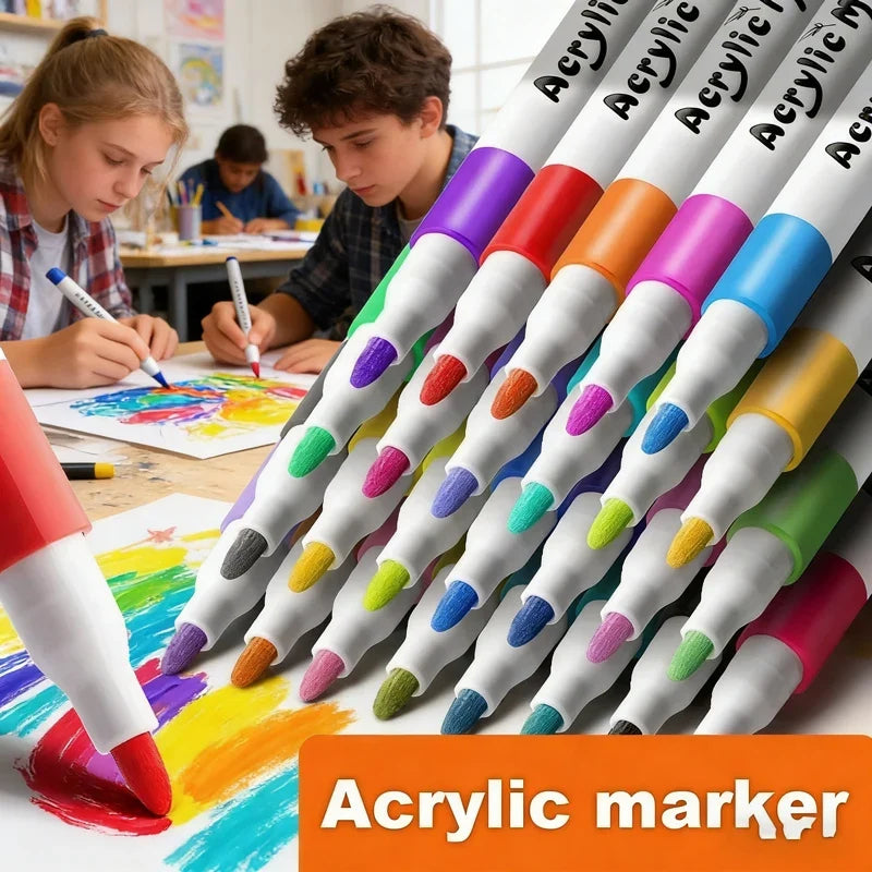Acrylic Paint Markers 12–80 Colors | Waterproof & Non-Toxic Acrylic Paint Markers Qme