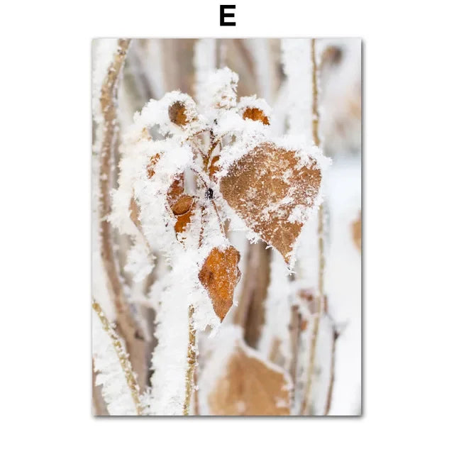 Forest Winter Landscape Canvas Wall Art – Snow & Animal Print Canvas Wall Art Qst 10 40x60cm Unframed
