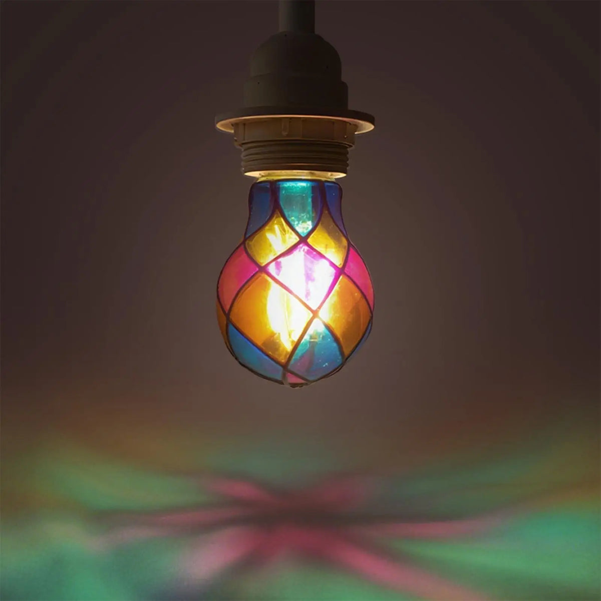 Stained Glass 4W E26 LED Christmas Tree Decorative Bulb Decorative LED Bulb Qme