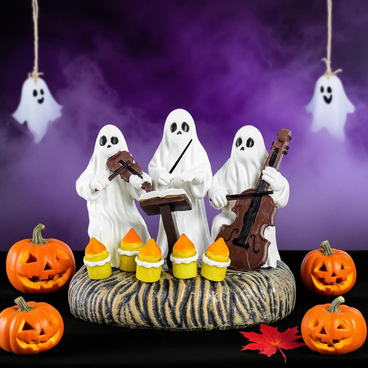 Halloween Ghost Statue Figurine – Spooky Resin Desk Decor Halloween Figurine Qme