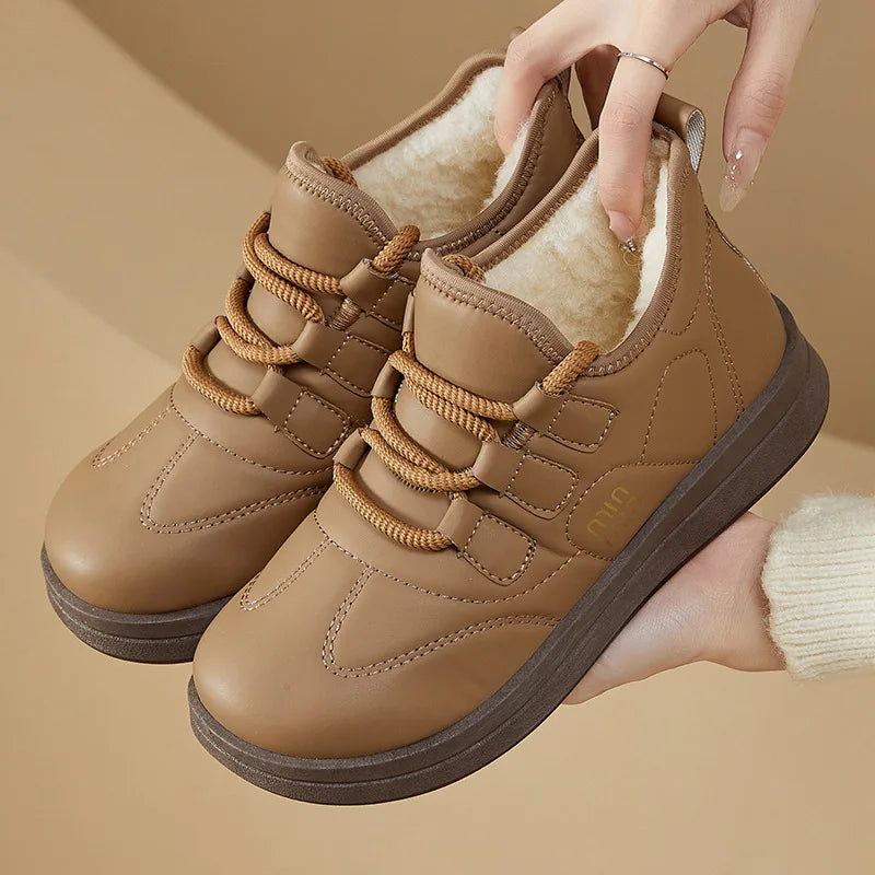 Women's Waterproof Warm Snow Boots – Anti-Slip Winter Ankle Women's Snow Boots Qst Coffee 35