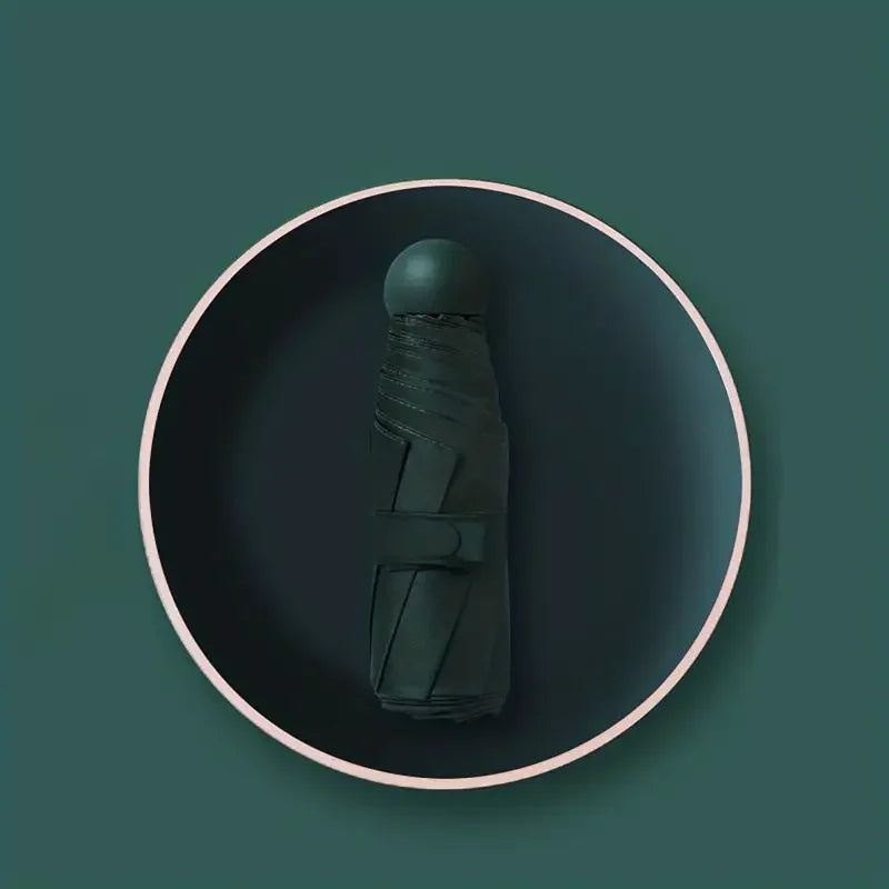 Mini Capsule Umbrella – Ultra-Light UV Blocking Sun Shade Compact Sun Umbrella Qst Black Jade Green 6K Iron