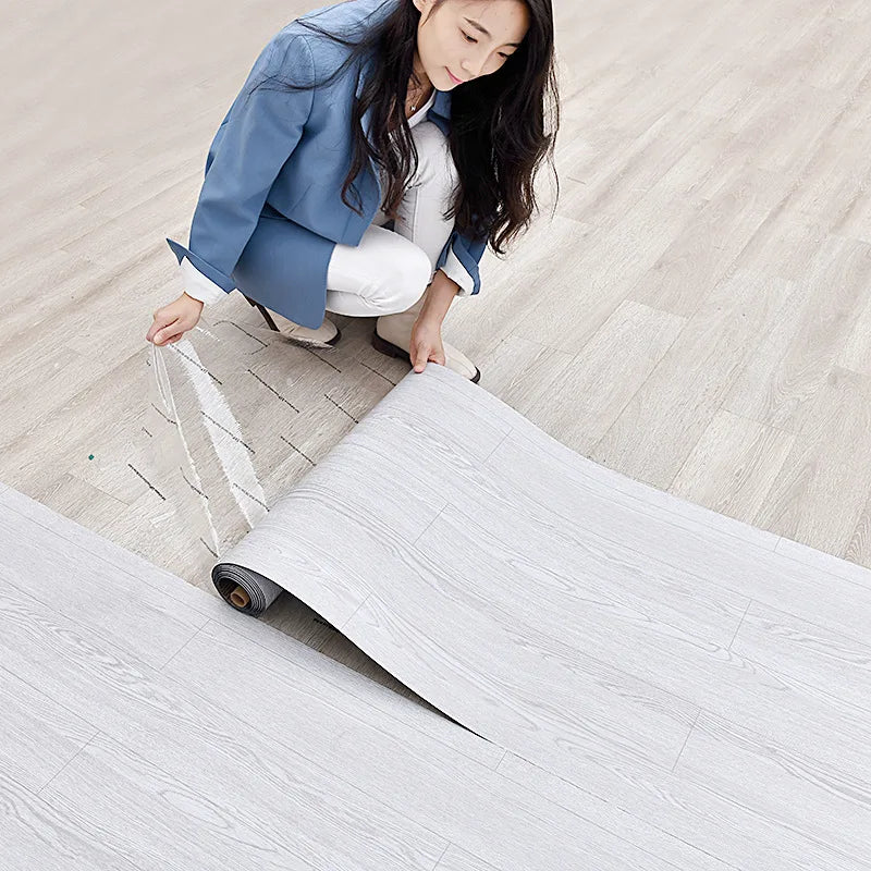 Wood Grain Self-Adhesive Wall & Floor Sticker – 40cm Washable Peel & Stick Wallpaper Qme